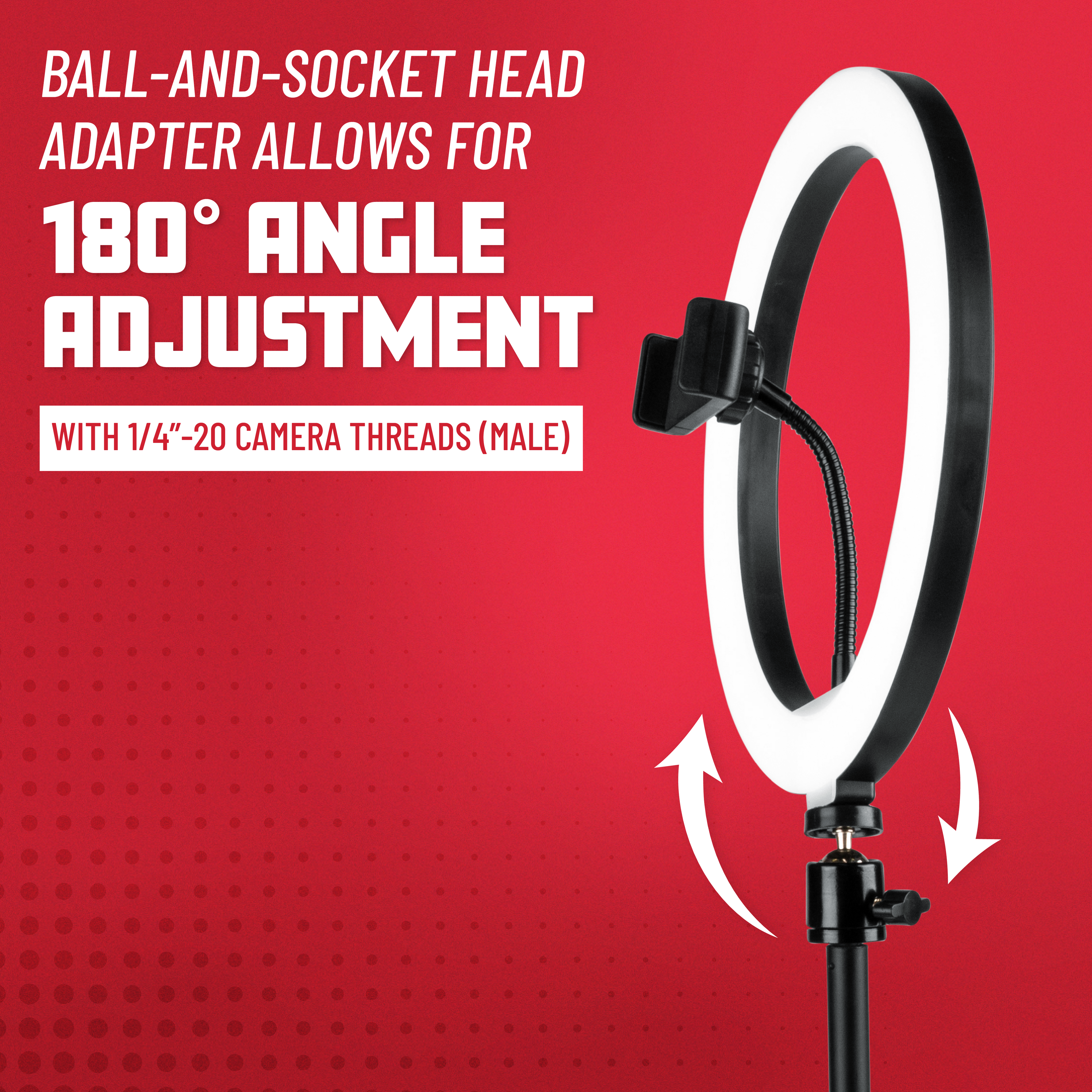Set Of Two Stands, Ring Lights & Phone Holders