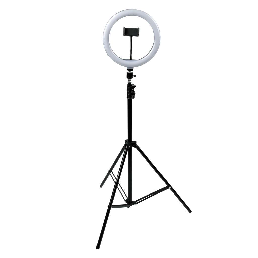 Ring Light Round Base Tripod Stand W/ Phone Clamp