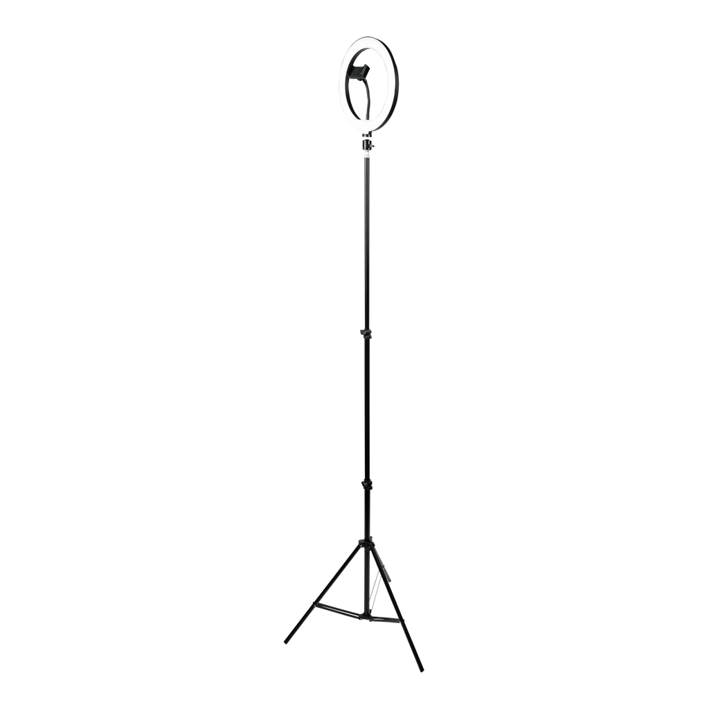 Ring Light Round Base Tripod Stand W/ Phone Clamp