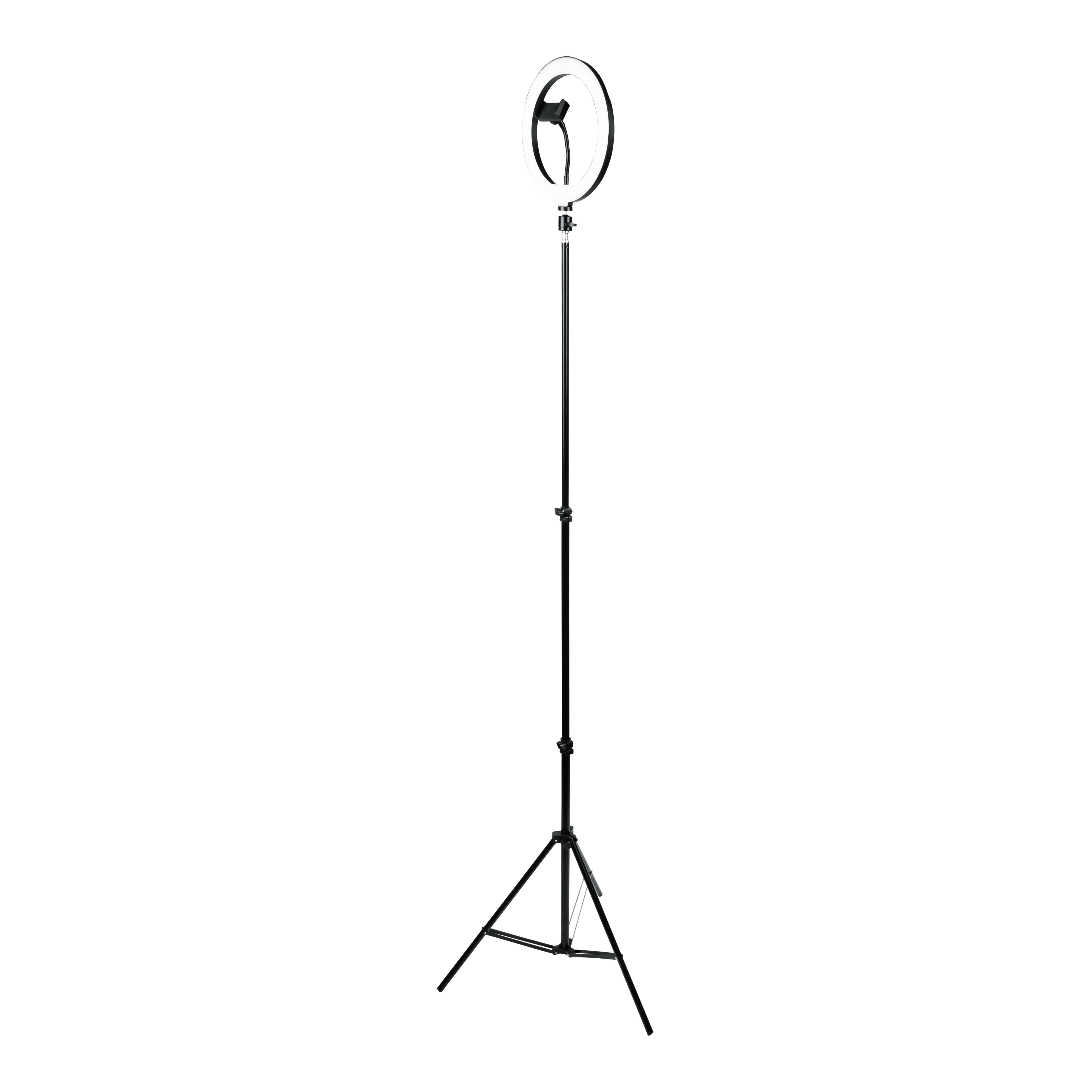 Ring Light Round Base Tripod Stand W/ Phone Clamp