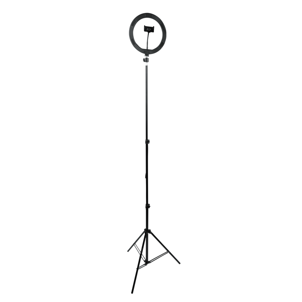 Ring Light Round Base Tripod Stand W/ Phone Clamp