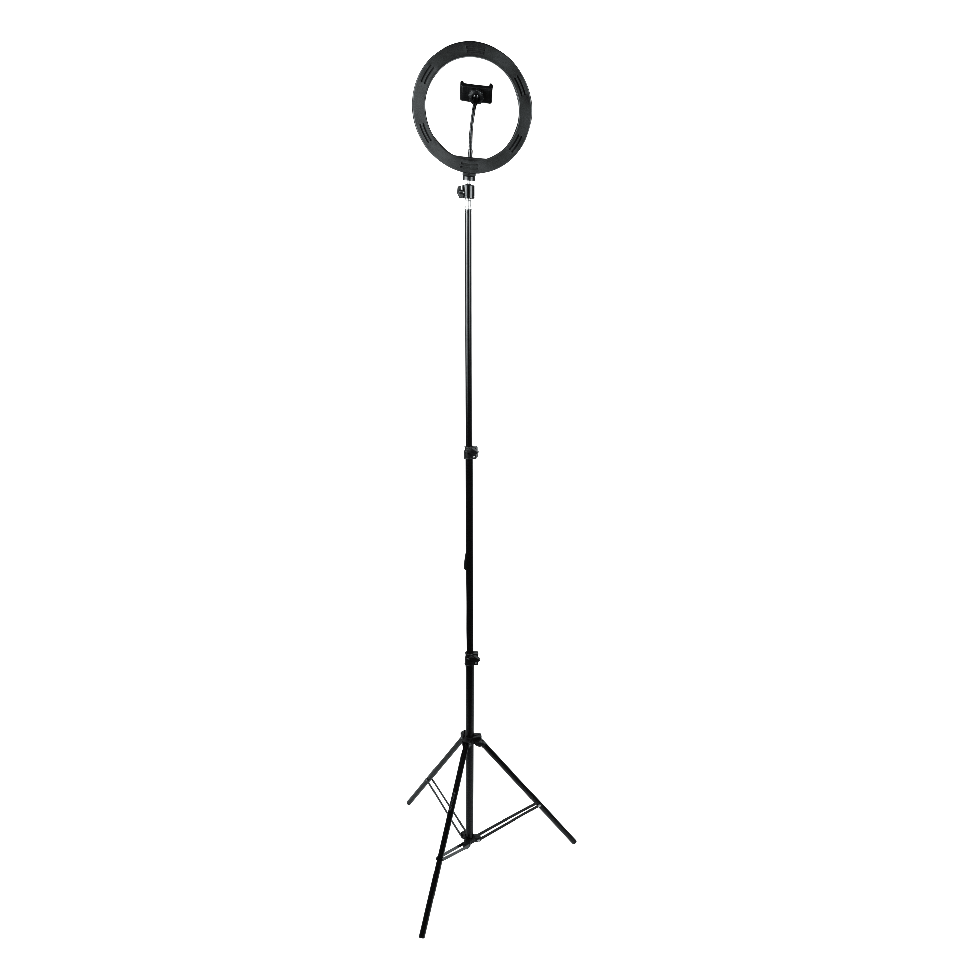 Ring Light Round Base Tripod Stand W/ Phone Clamp