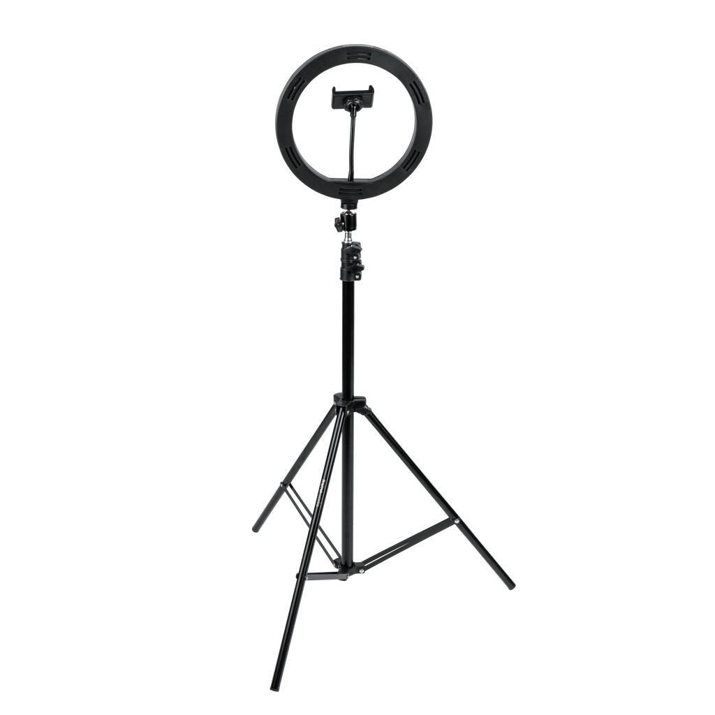 Ring Light Round Base Tripod Stand W/ Phone Clamp