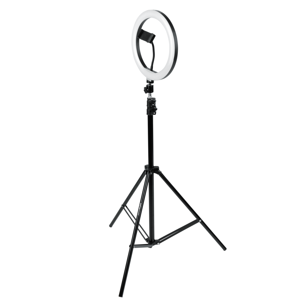 Ring Light Round Base Tripod Stand W/ Phone Clamp