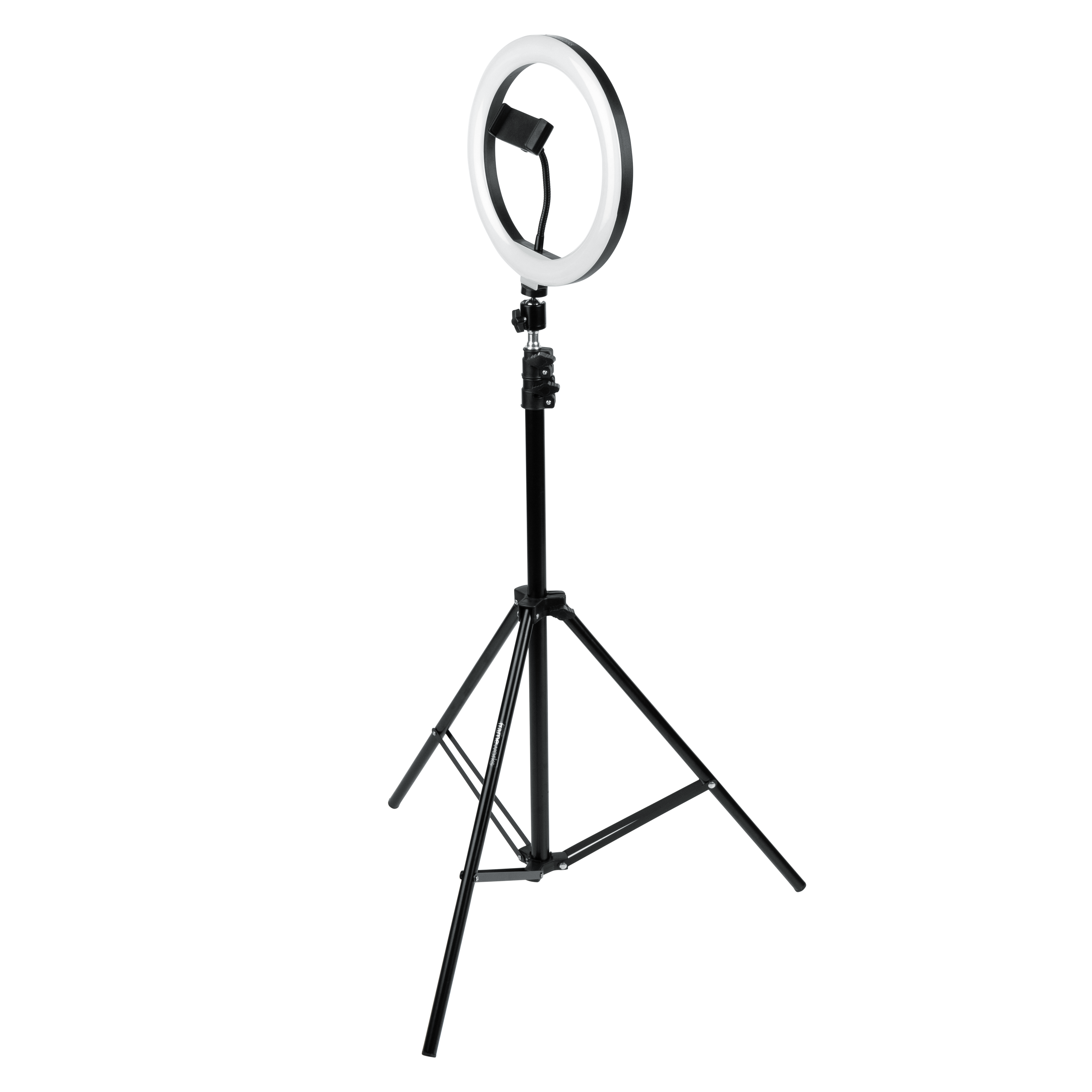 Ring Light Round Base Tripod Stand W/ Phone Clamp