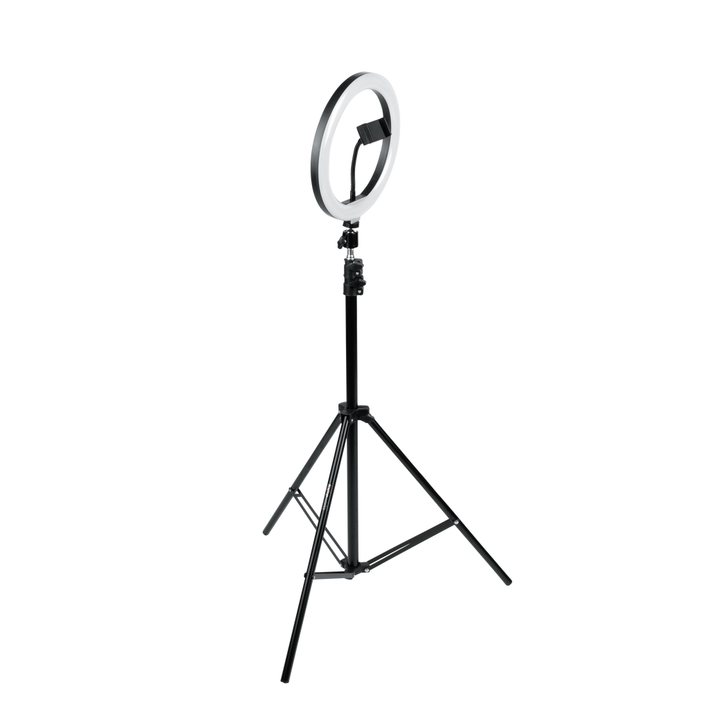 Ring Light Round Base Tripod Stand W/ Phone Clamp