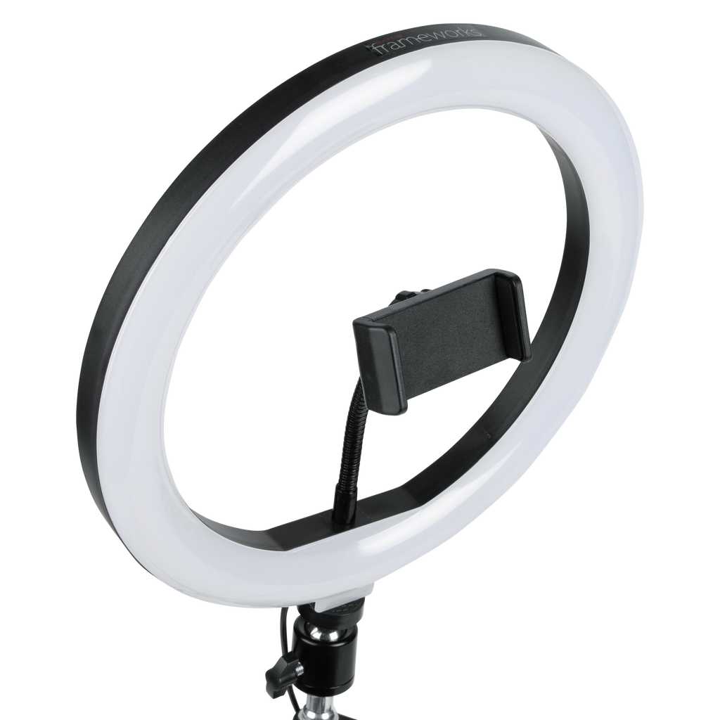 Ring Light Round Base Tripod Stand W/ Phone Clamp