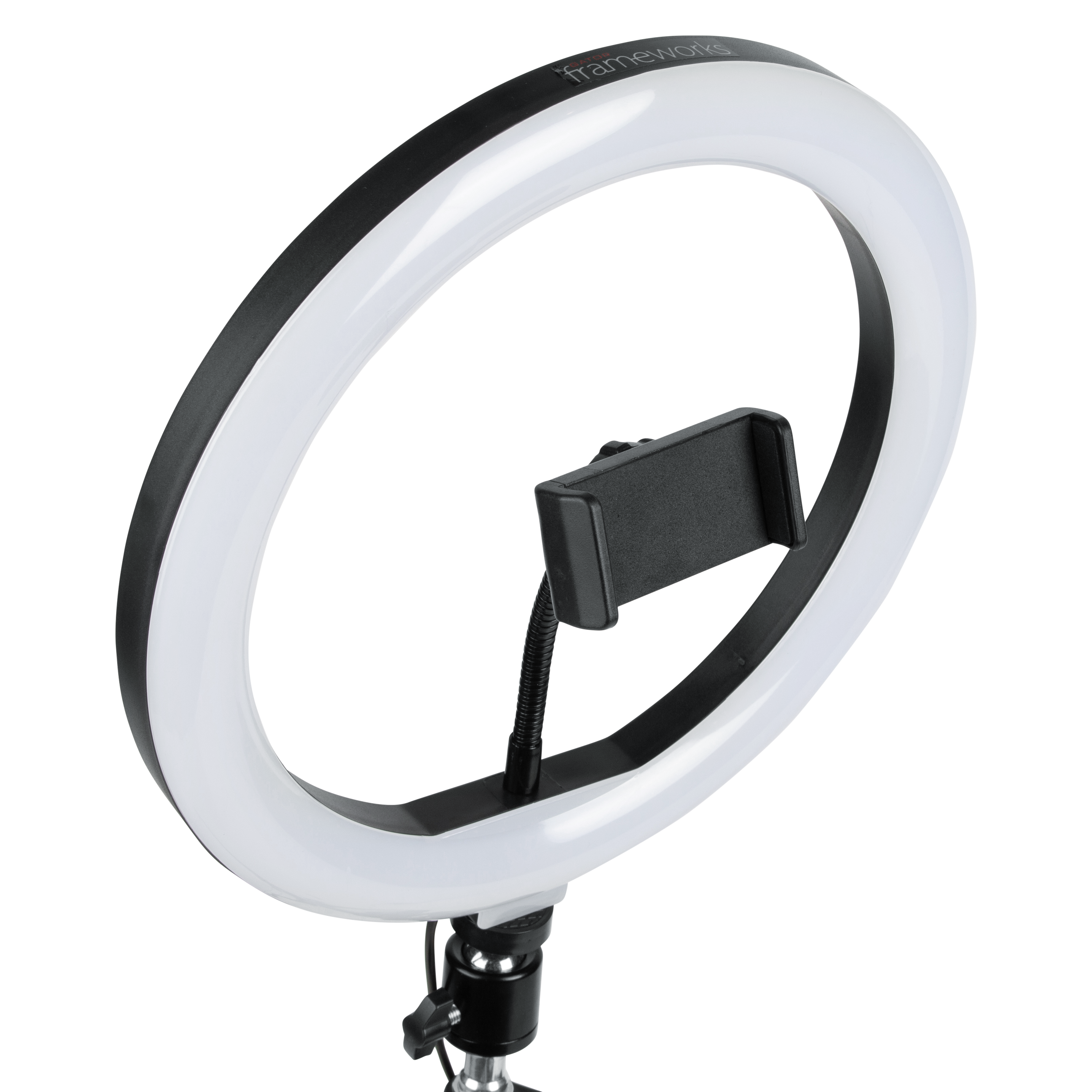 Ring Light Round Base Tripod Stand W/ Phone Clamp