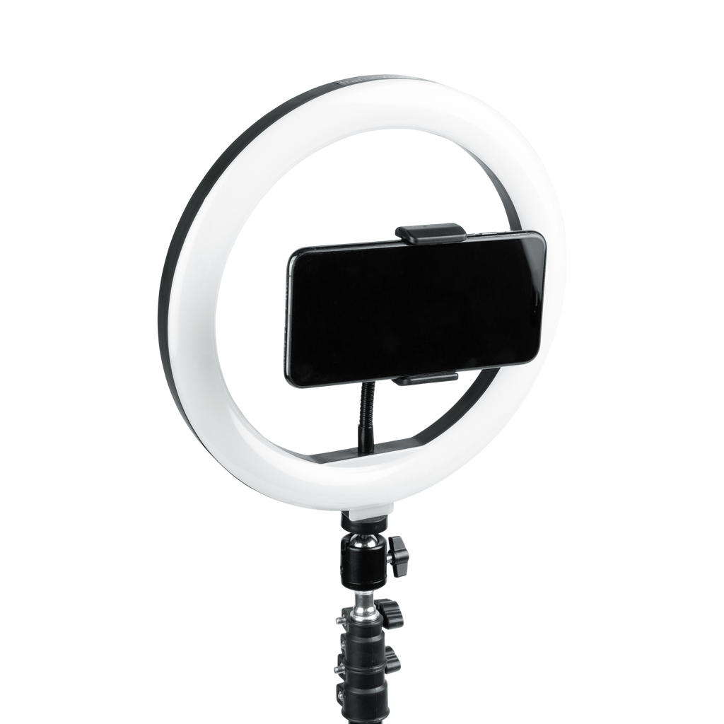 Ring Light Round Base Tripod Stand W/ Phone Clamp