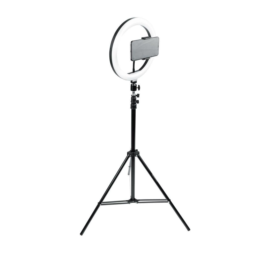Ring Light Round Base Tripod Stand W/ Phone Clamp