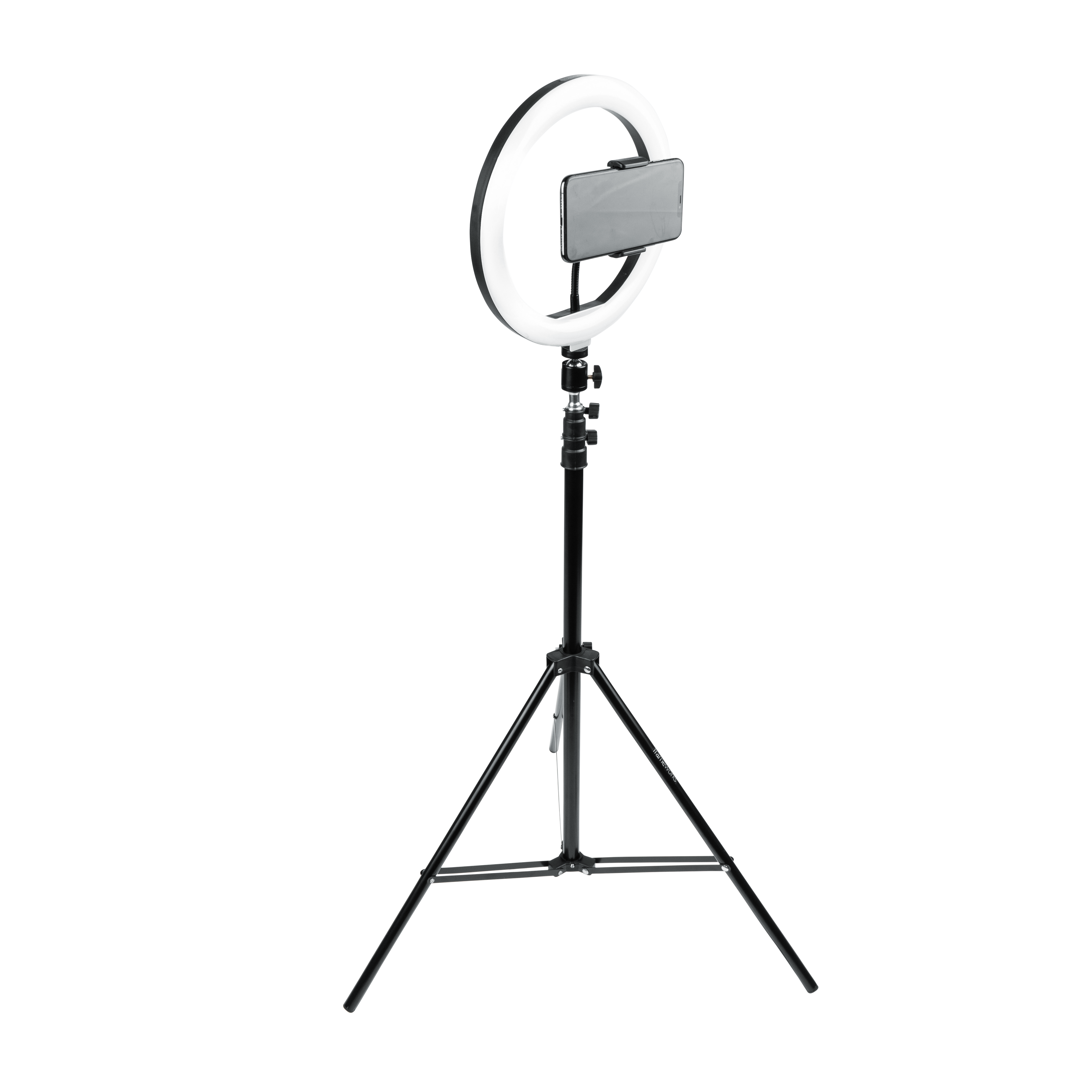 Ring Light Round Base Tripod Stand W/ Phone Clamp