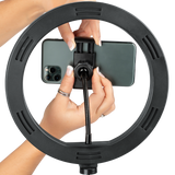 Ring Light Round Base Tripod Stand W/ Phone Clamp
