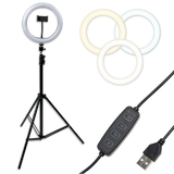 Ring Light Round Base Tripod Stand W/ Phone Clamp