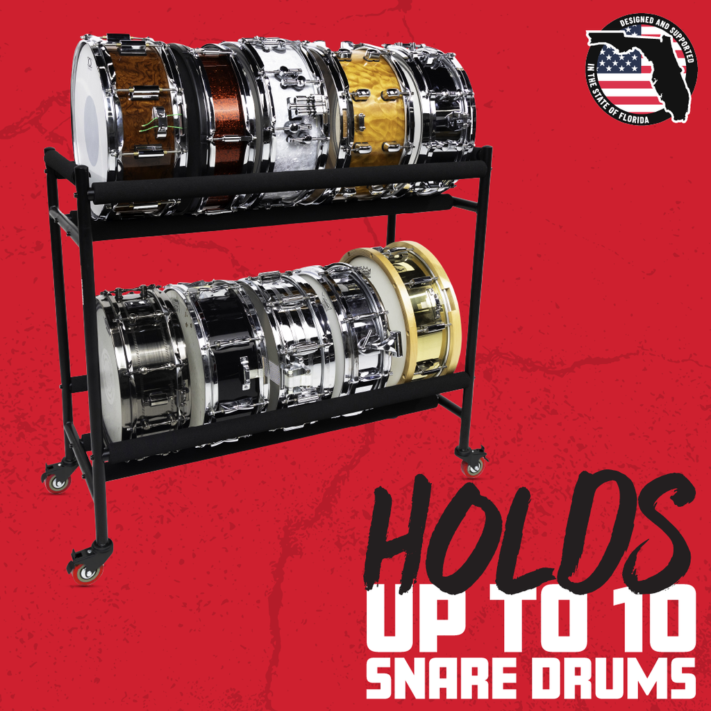 Two-Tier Snare Rack with Locking Casters