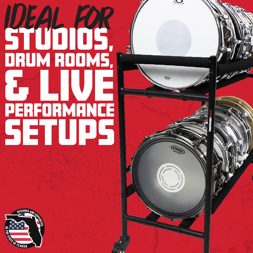 Two-Tier Snare Rack with Locking Casters