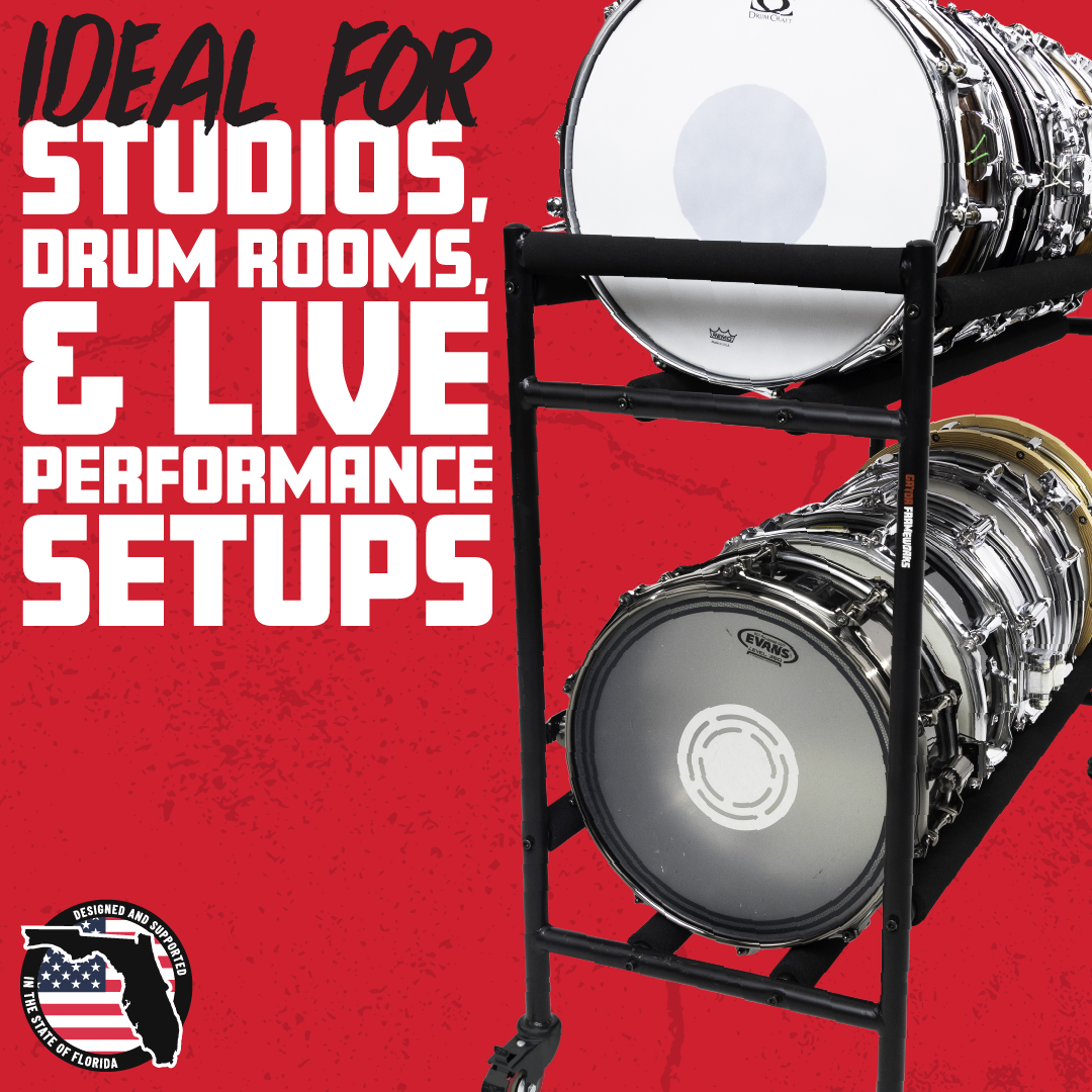 Two-Tier Snare Rack with Locking Casters