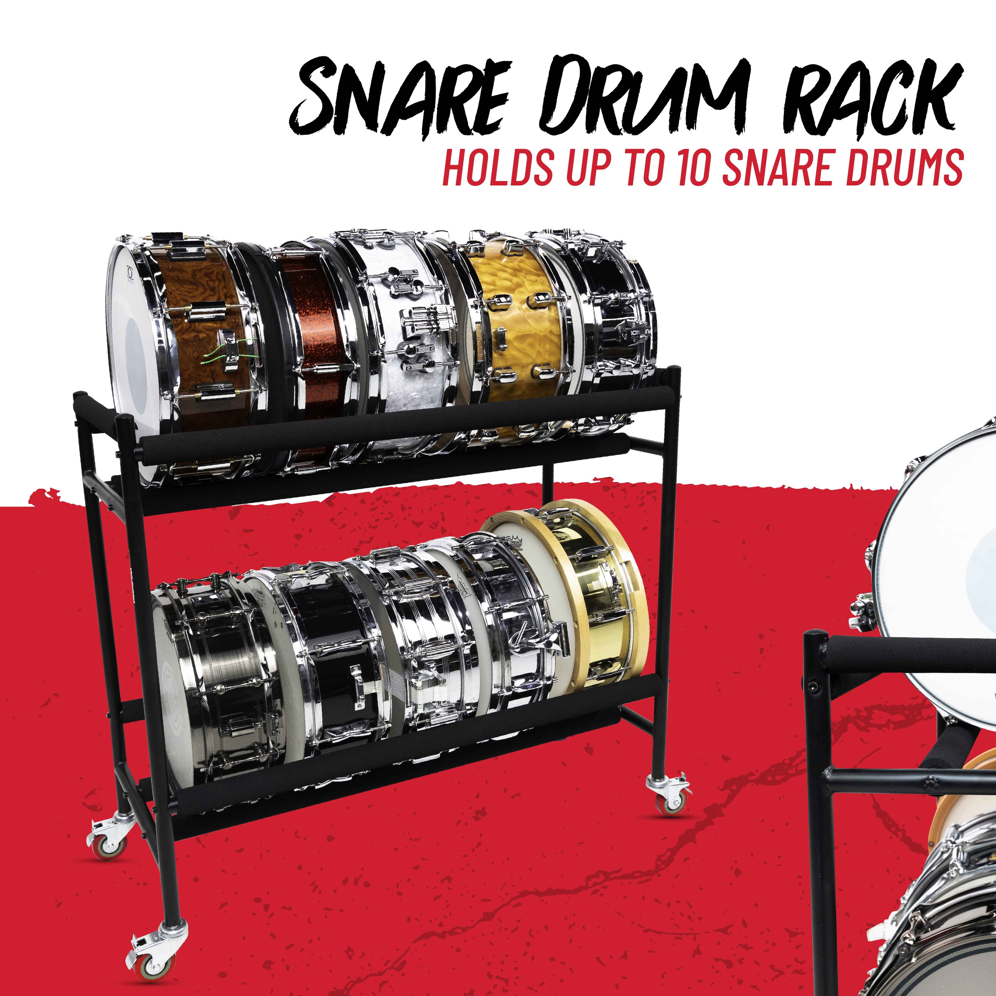 Two-Tier Snare Rack with Locking Casters