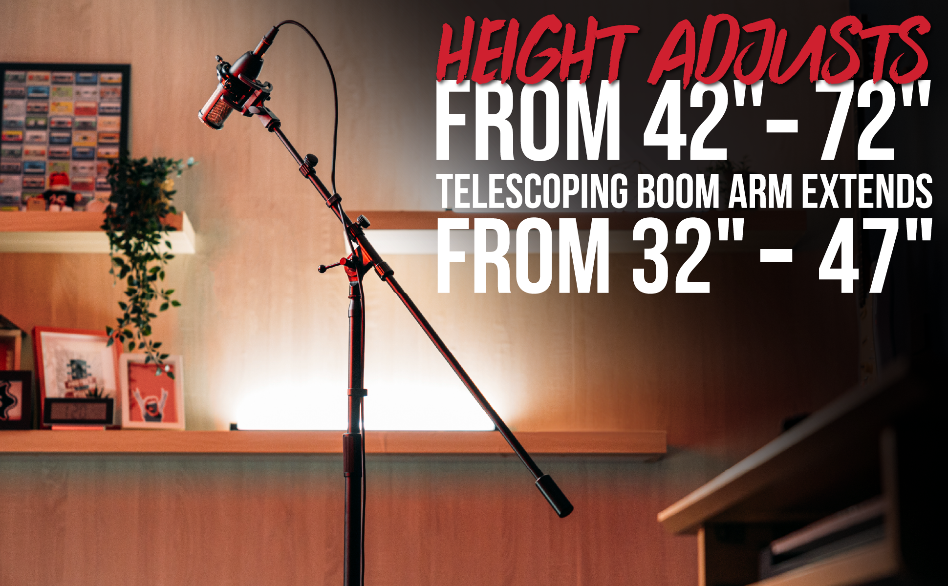 Studio Mic Boom with Hex Base