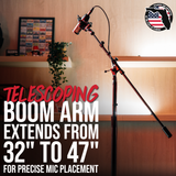 Studio Mic Boom with Hex Base