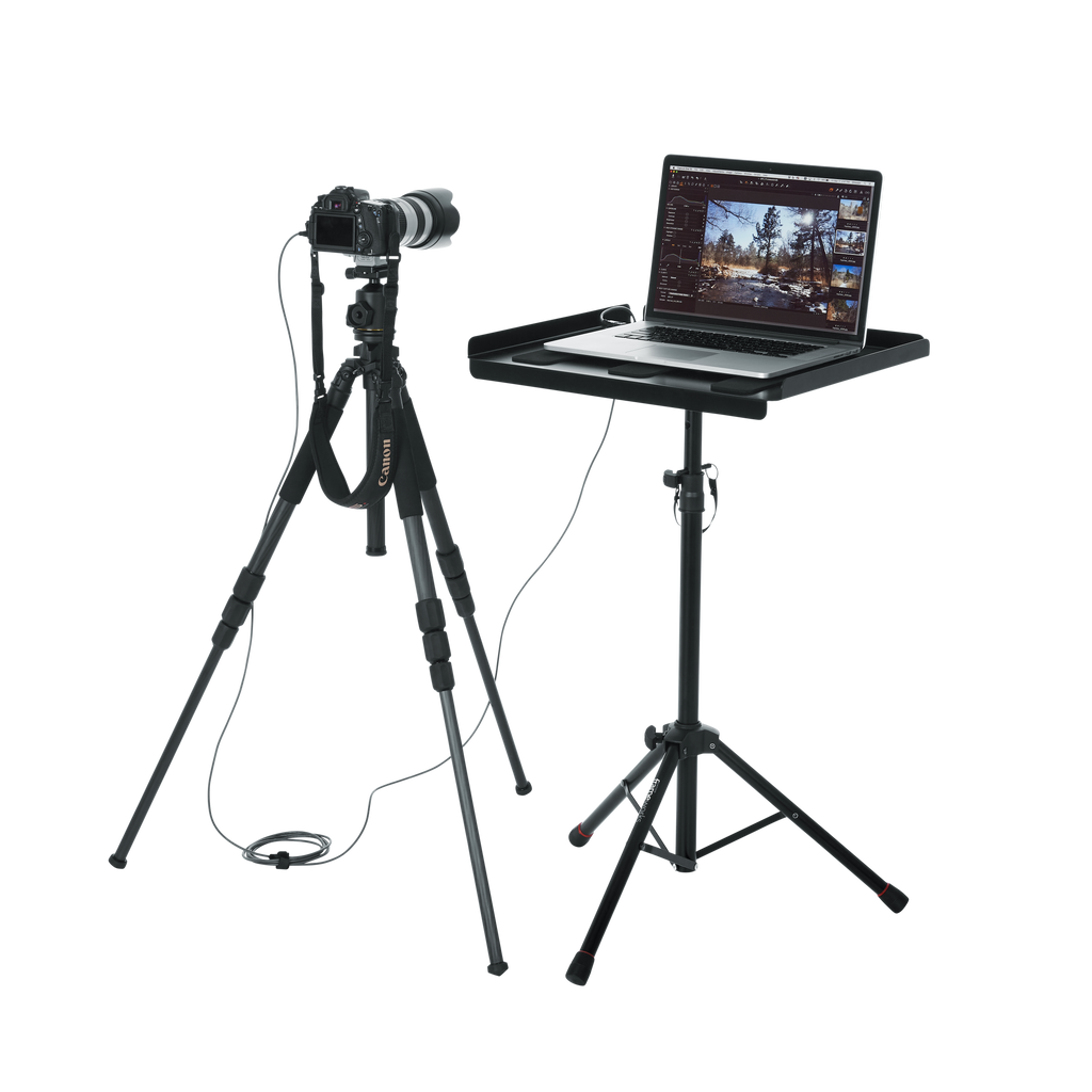 Compact Adjustable Media Tray Stand