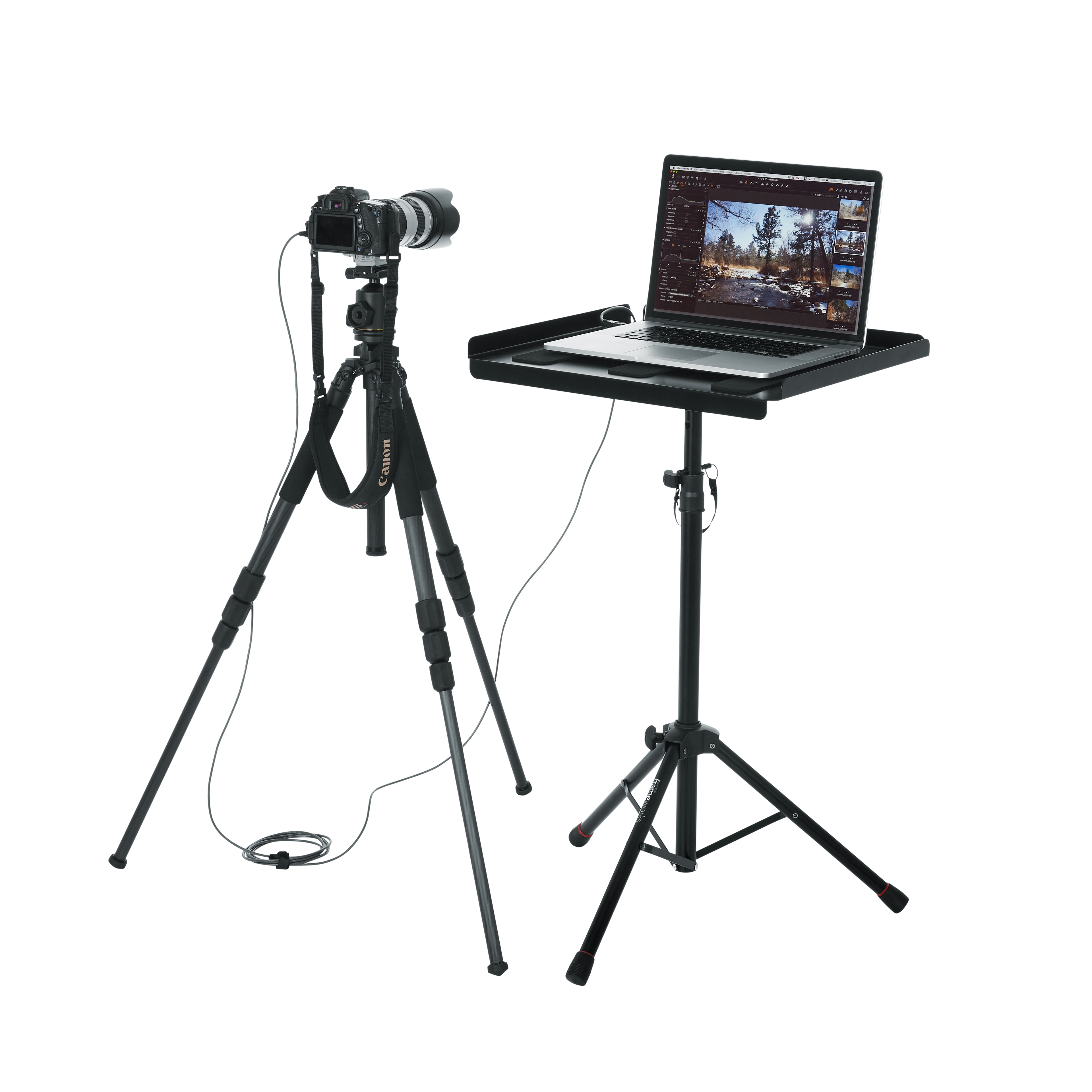 Compact Adjustable Media Tray Stand