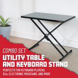 Utility table top with double-X stand