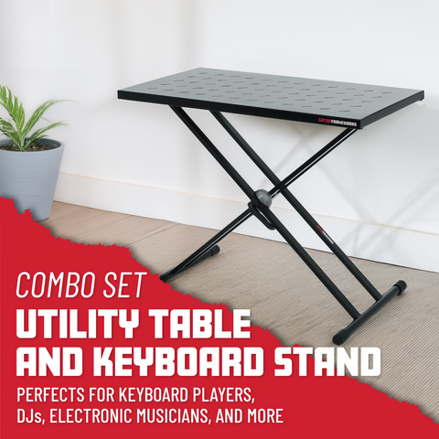 Utility table top with double-X stand