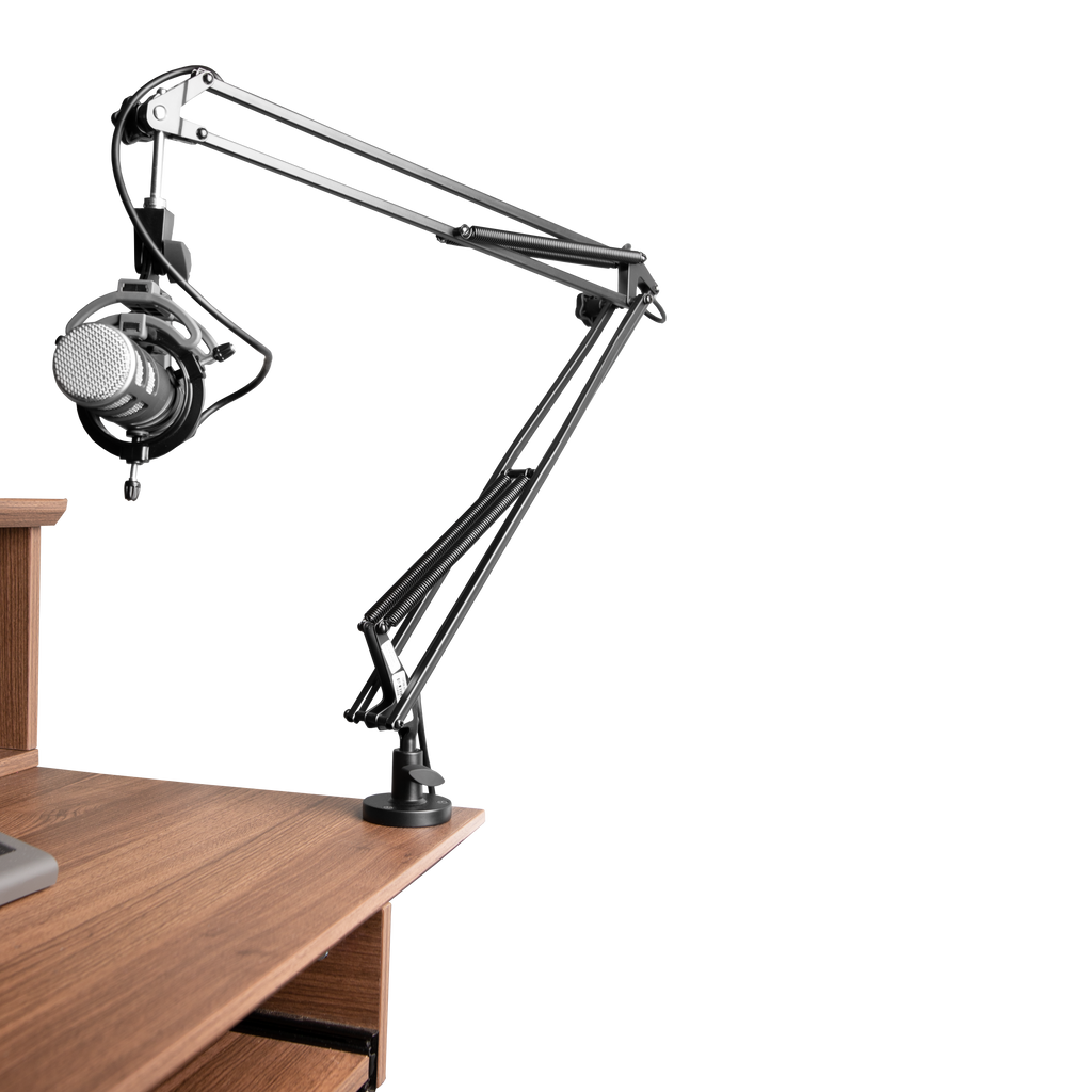 Desk-Mounted Broadcast/Podcast Boom Mic Stand
