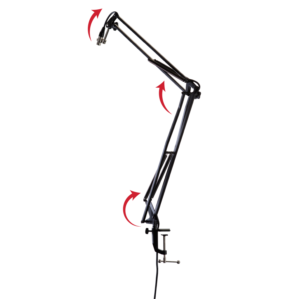 Desk-Mounted Broadcast/Podcast Boom Mic Stand