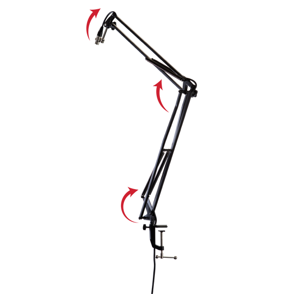 Desk-Mounted Broadcast/Podcast Boom Mic Stand