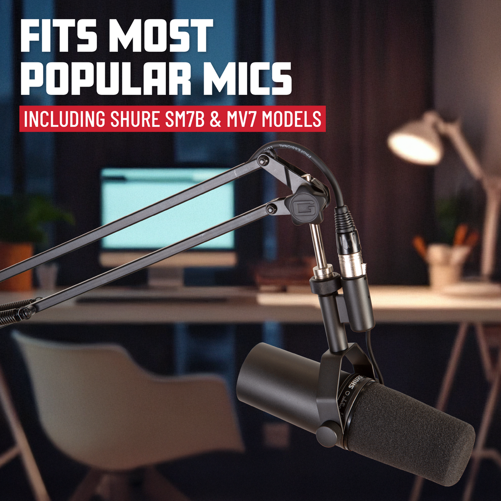 Desk-Mounted Broadcast/Podcast Boom Mic Stand
