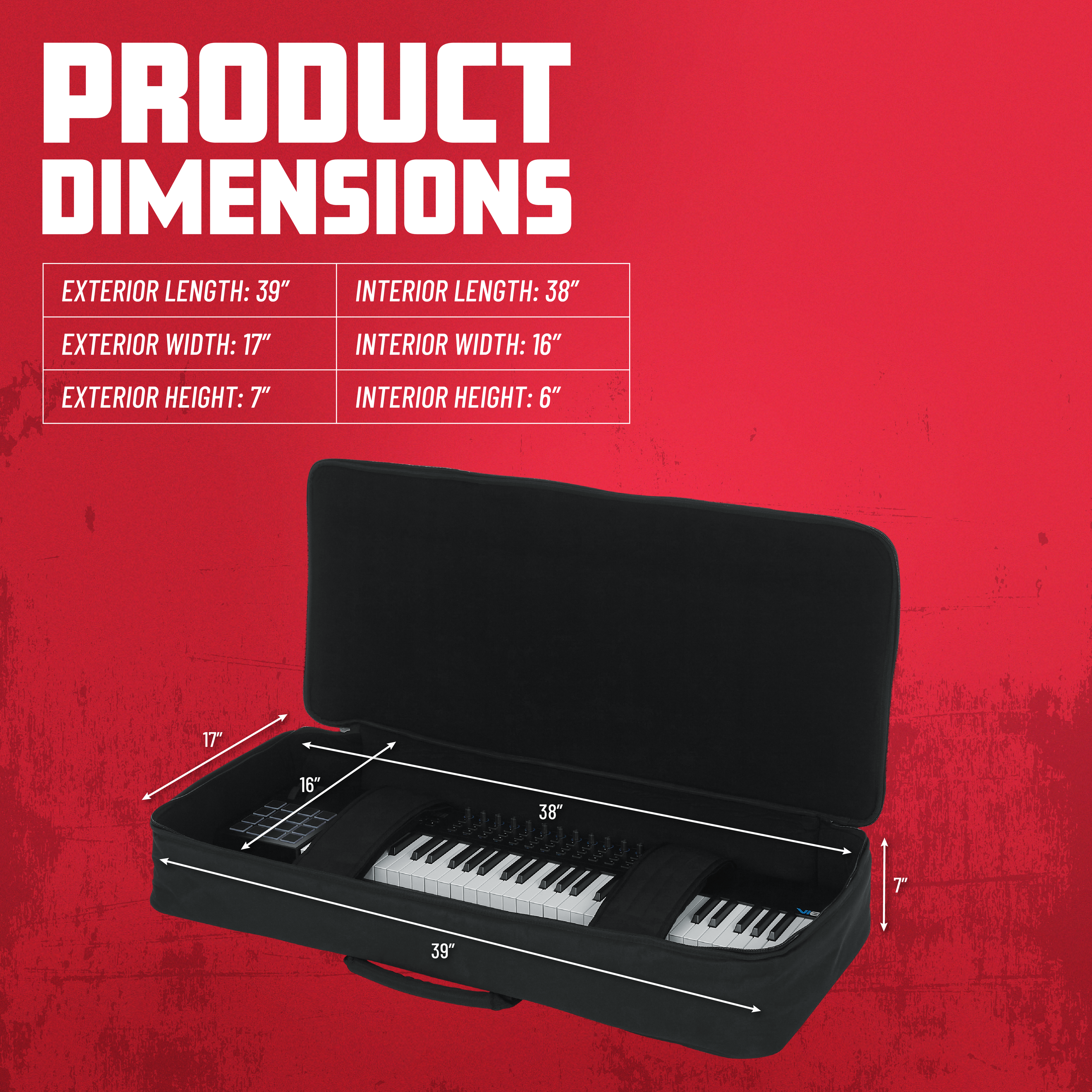 61 Note Keyboard Gig Bag