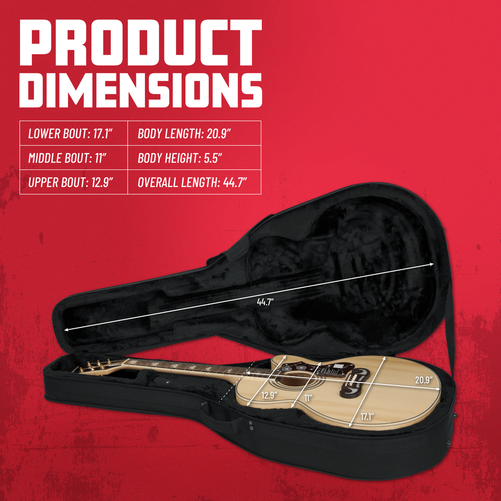 Jumbo Acoustic Guitar Lightweight Case