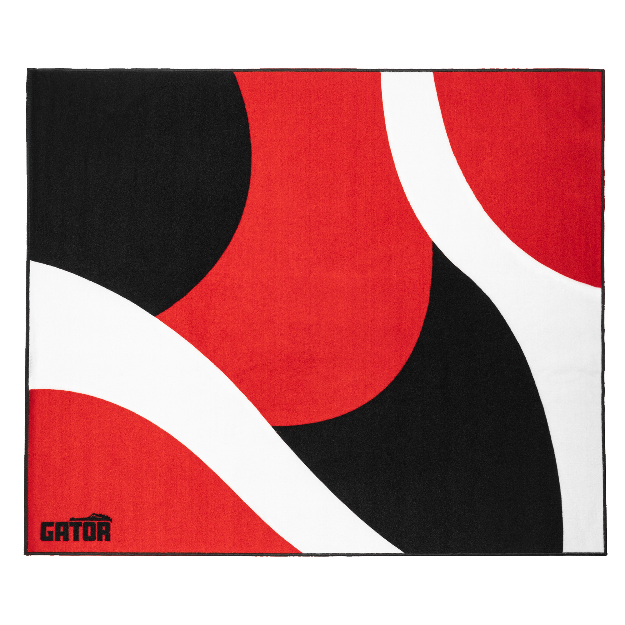 Gator 78” x 66” Drum Rug – Black, Red, and White