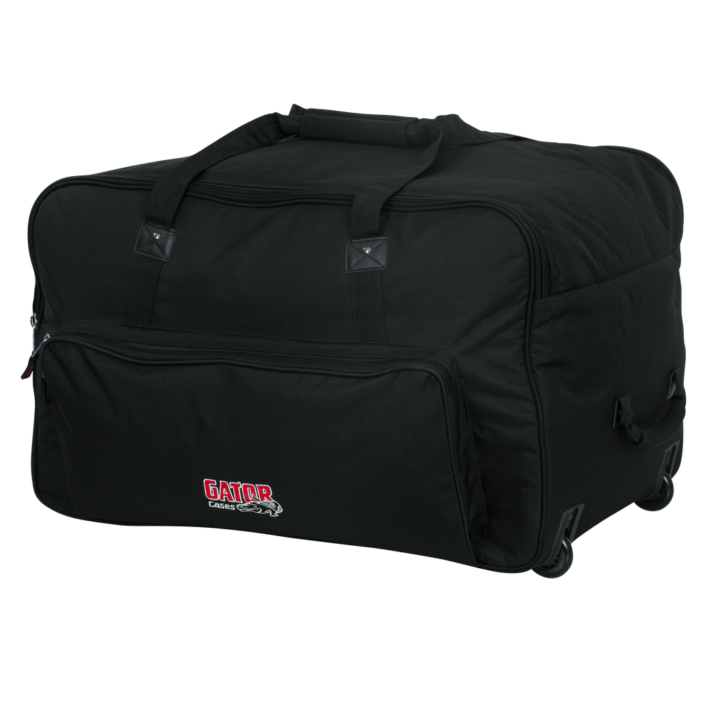 Rolling speaker bag for large format 12" speakers
