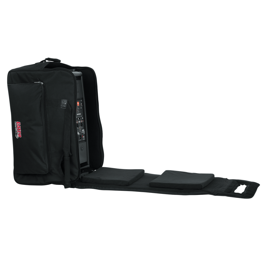 Rolling speaker bag for large format 12" speakers