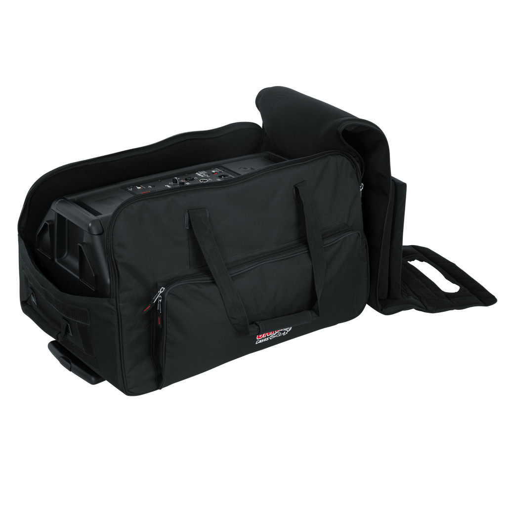 Rolling speaker bag for large format 12" speakers