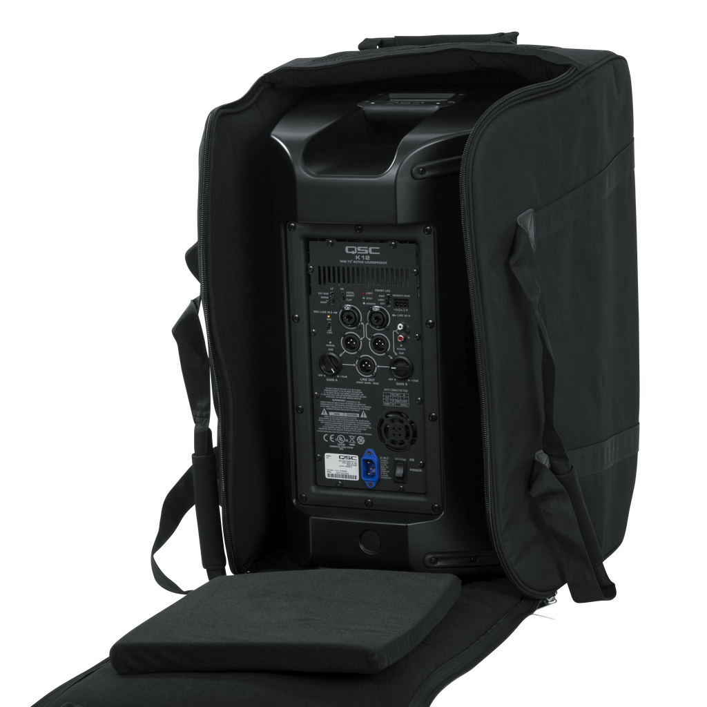 Rolling speaker bag for small format 12" speakers