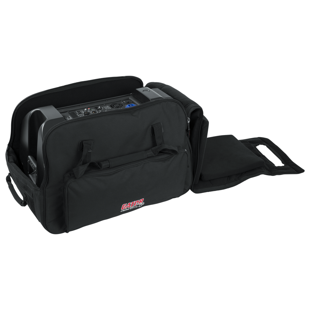 Rolling speaker bag for small format 12" speakers
