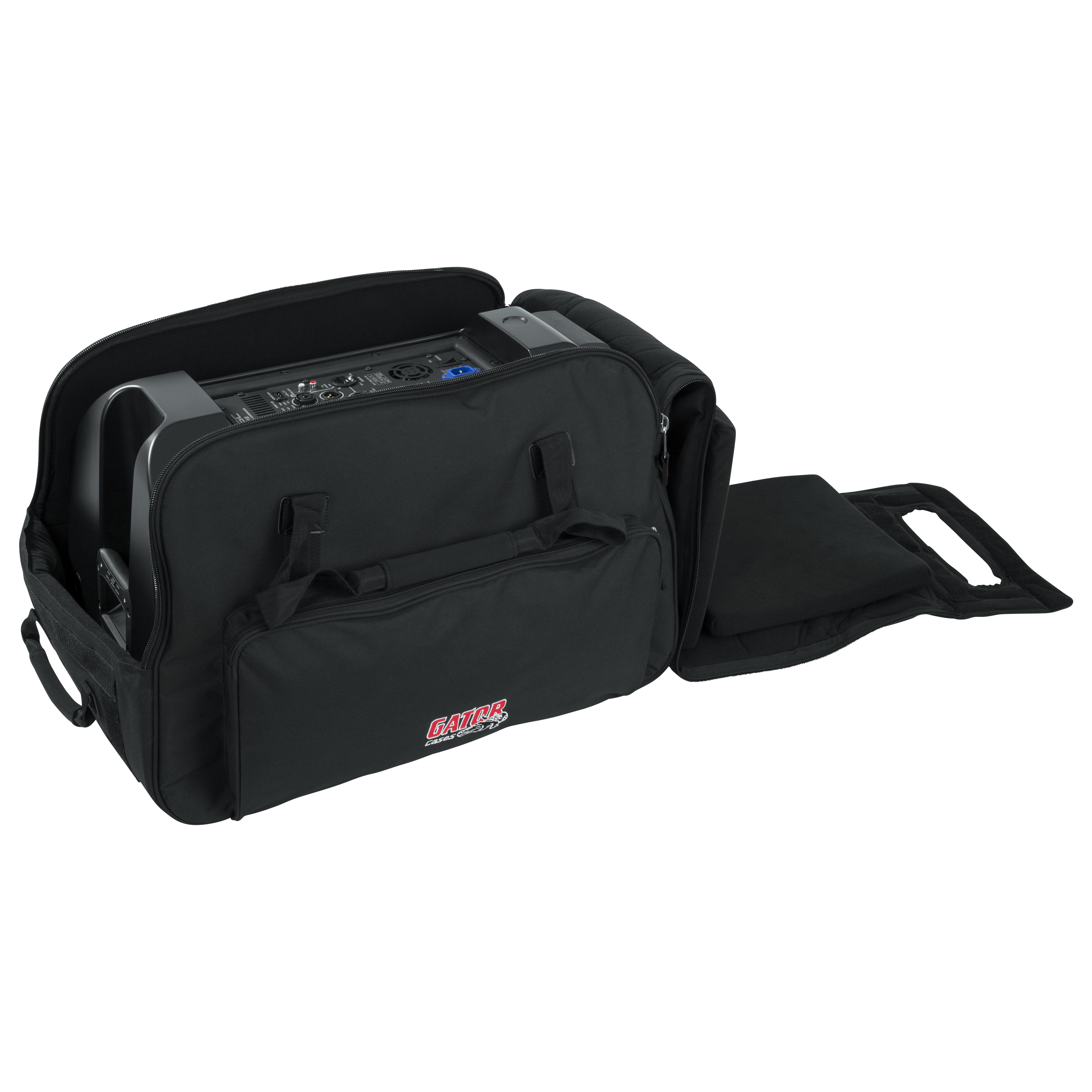 Rolling speaker bag for small format 12" speakers