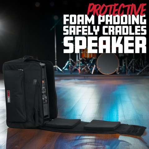 Rolling speaker bag for small format 12