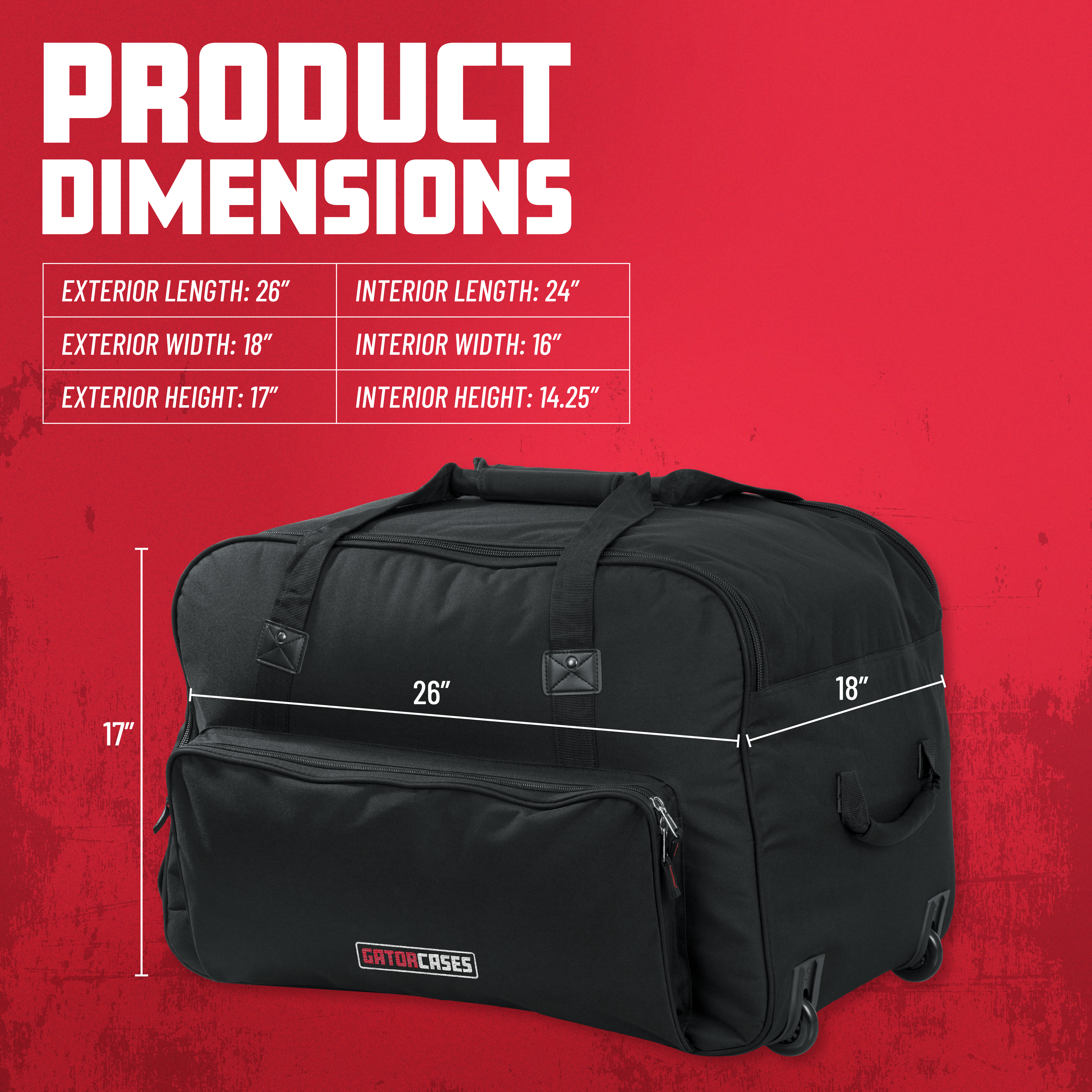 Rolling speaker bag for small format 12" speakers