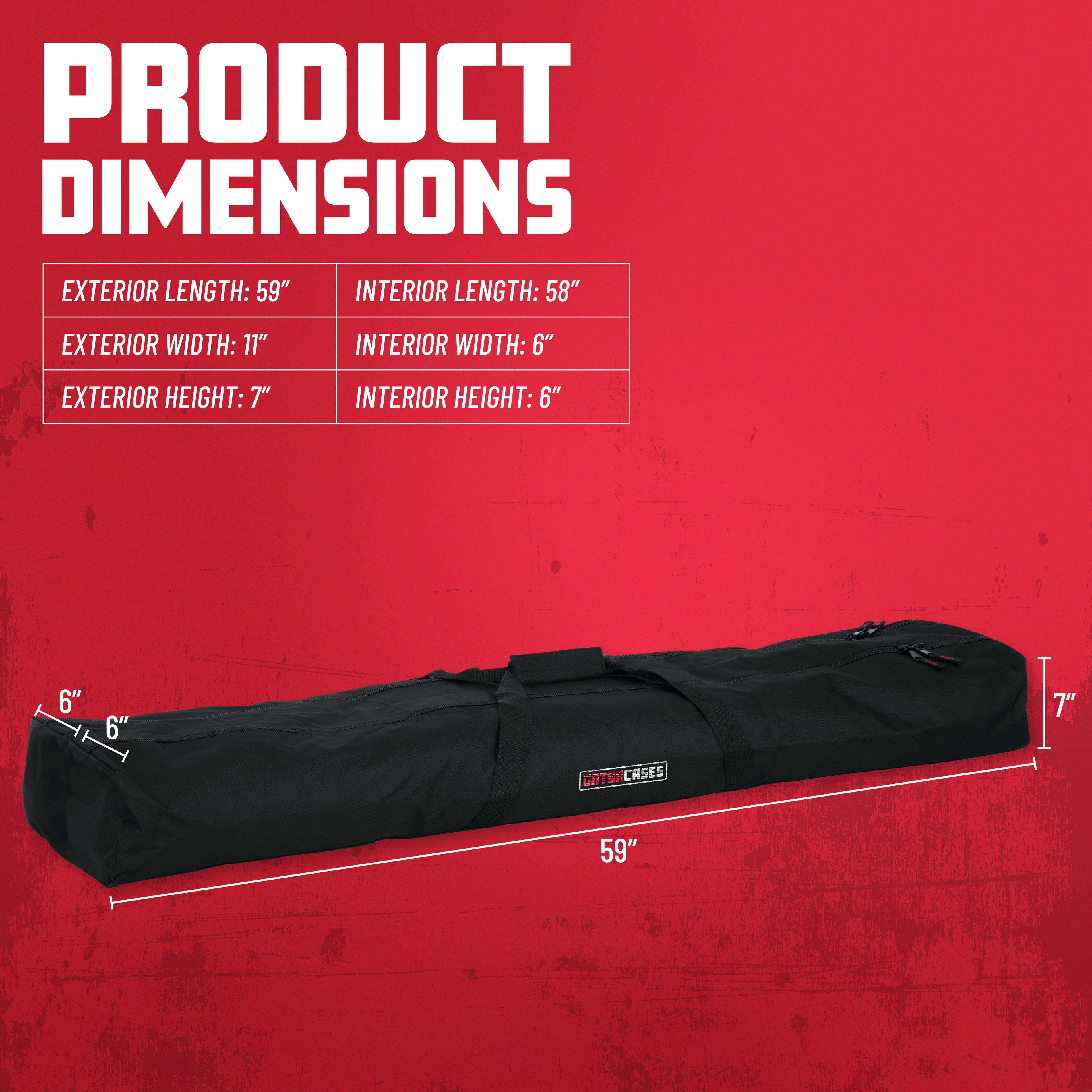 Speaker Stand Bag 58" Interior with 2 compartments