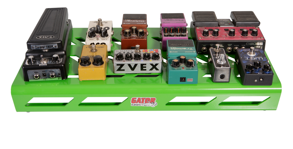 Green Aluminum Pedal Board; Large w/ Carry Bag