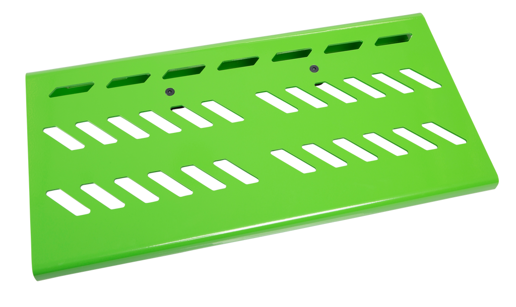 Green Aluminum Pedal Board; Large w/ Carry Bag