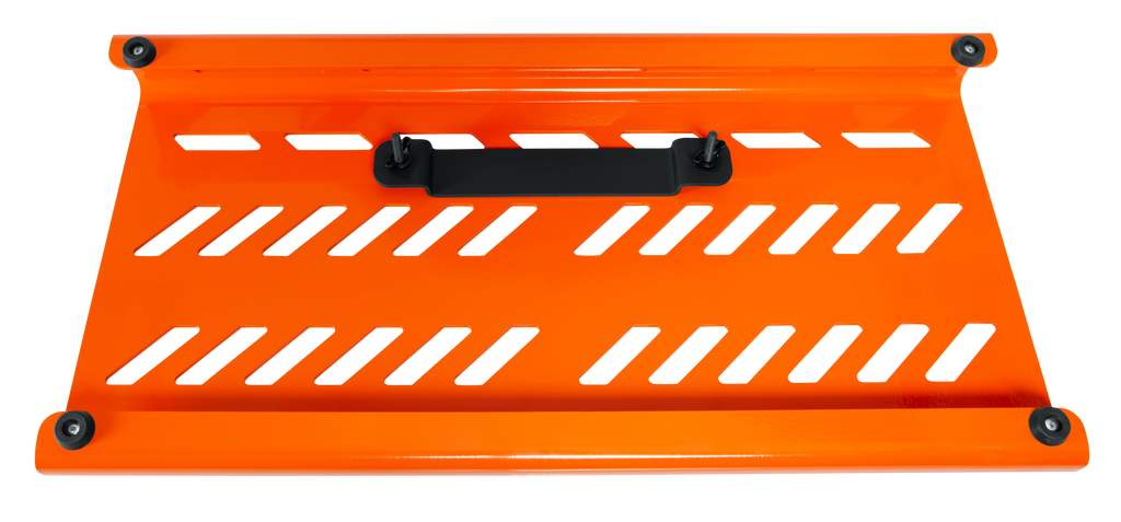 Orange Aluminum Pedal Board; Large w/ Carry Bag