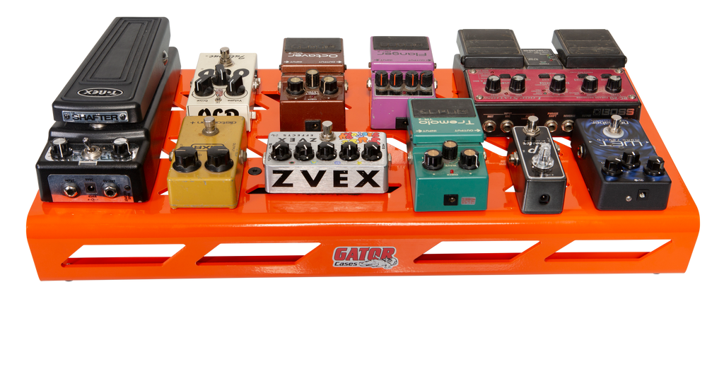 Orange Aluminum Pedal Board; Large w/ Carry Bag