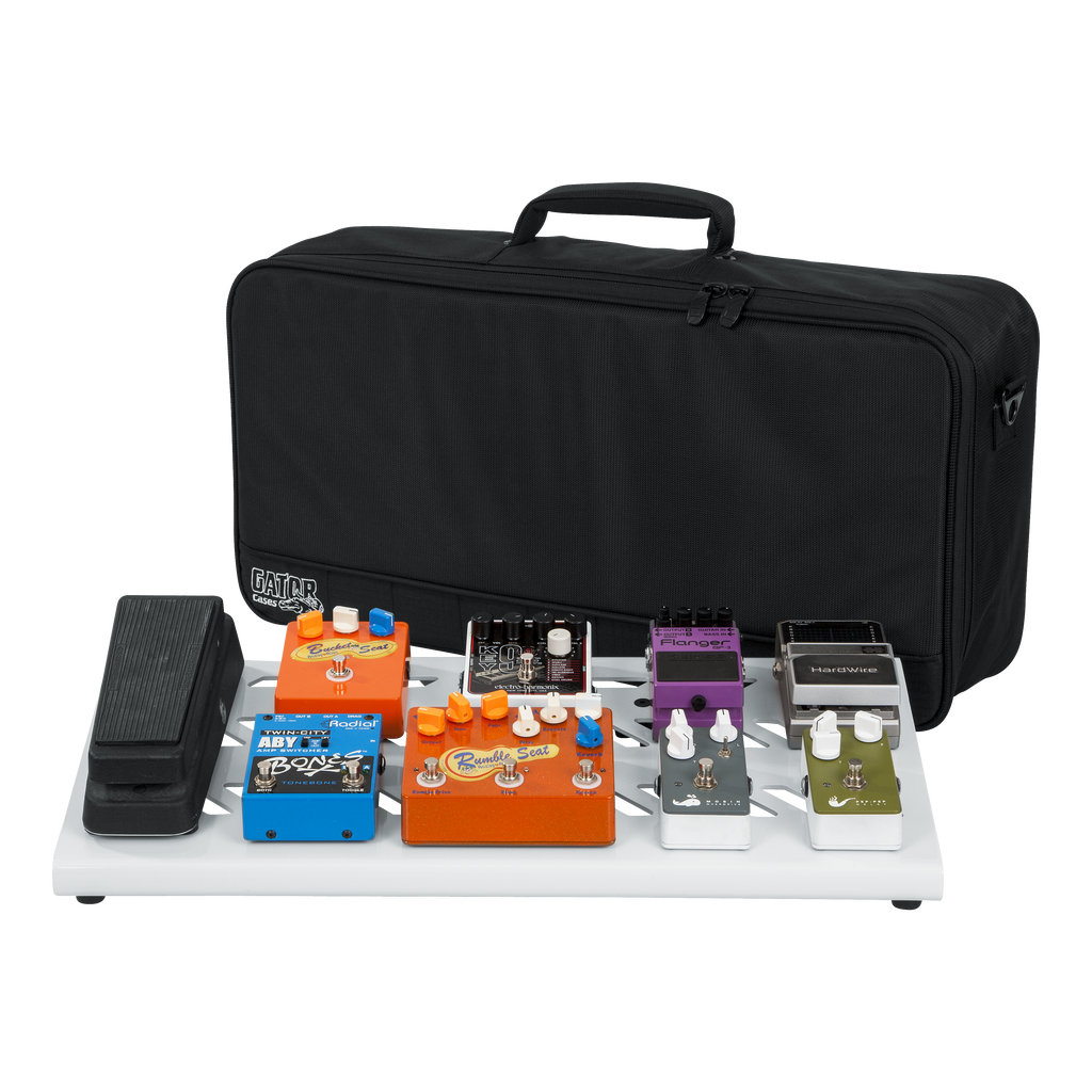White Aluminum Pedal Board; Large w/ Carry Bag