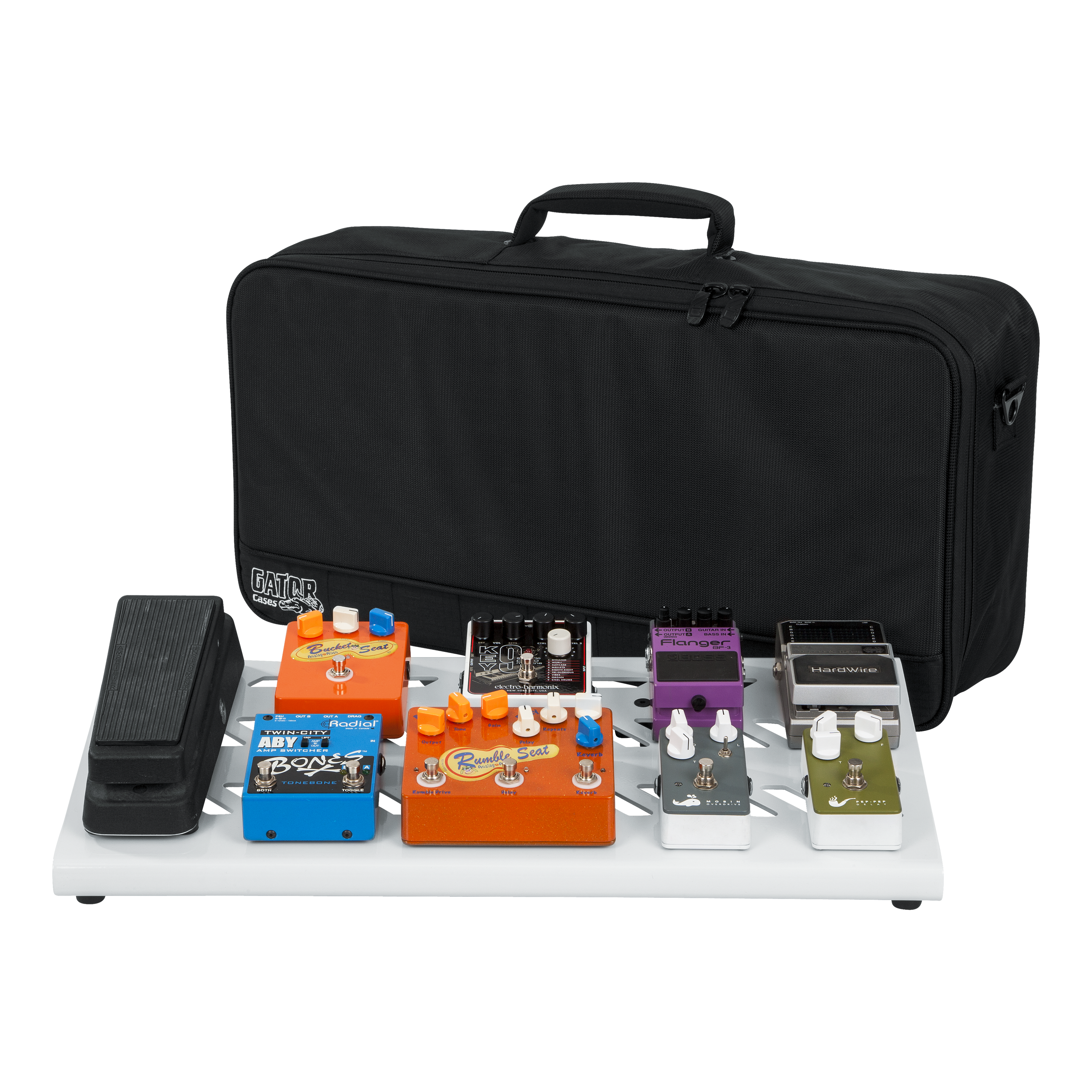 White Aluminum Pedal Board; Large w/ Carry Bag