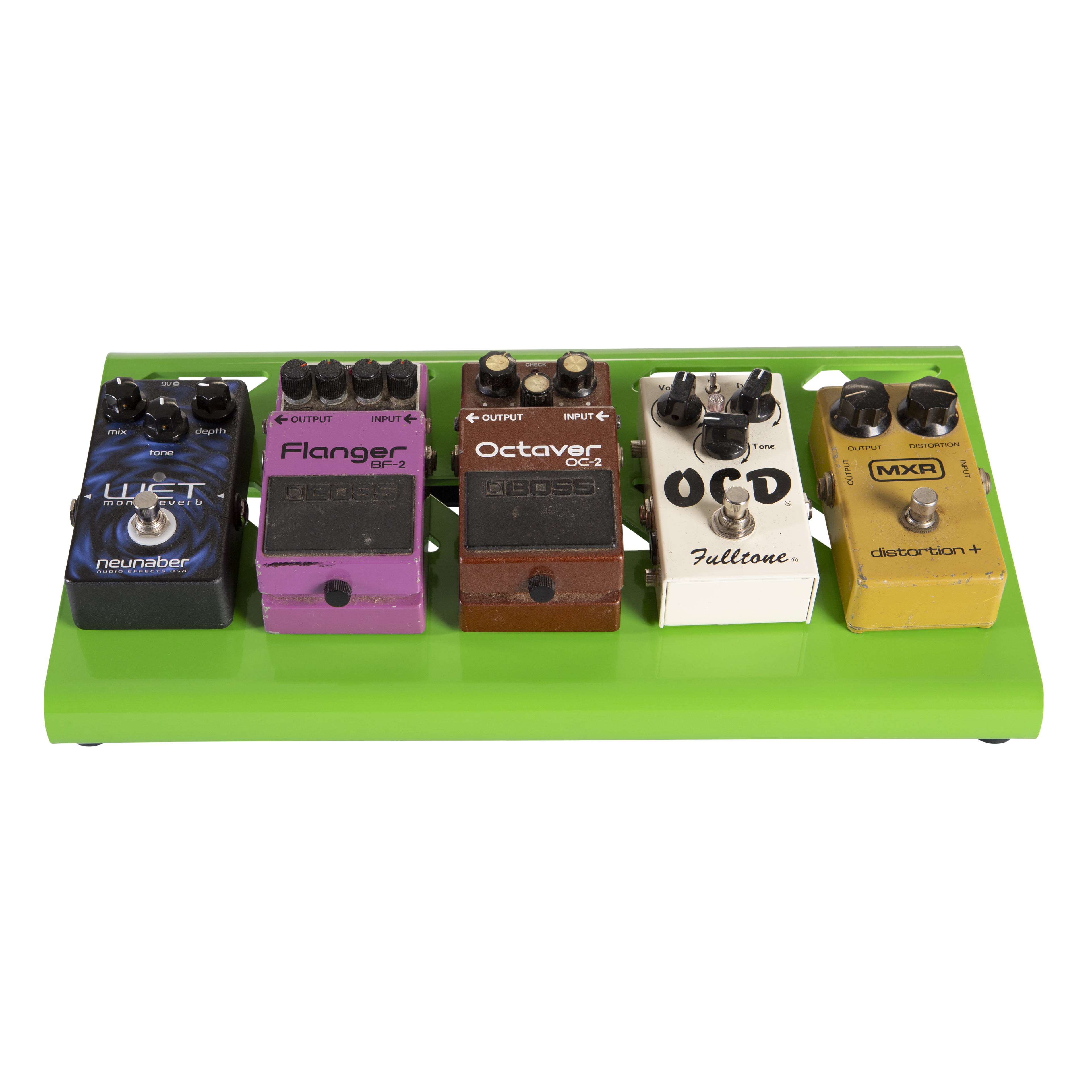 Green Aluminum Pedal Board; Small w/ Carry Bag